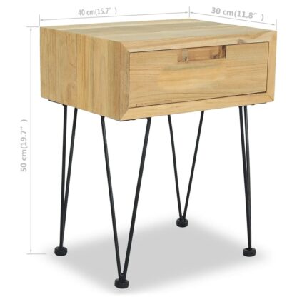 Nachttische 2 Stk. 40x30x50 cm Teak Massivholz - Image 6