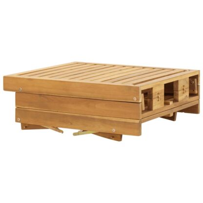Sonnenliege Klappbar mit Auflage Massivholz Akazie Cremeweiß - Image 7