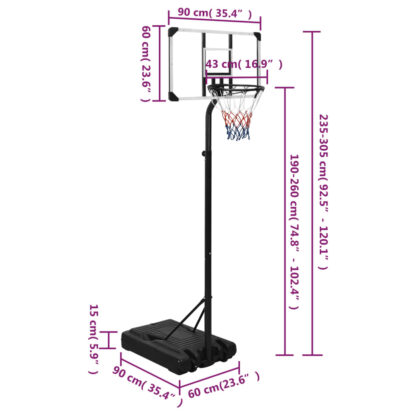 Basketballständer Transparent 235-305 cm Polycarbonat - Image 10