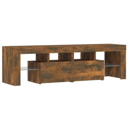 TV-Schrank mit LED-Leuchten Räuchereiche 140x36,5x40 cm - Image 3