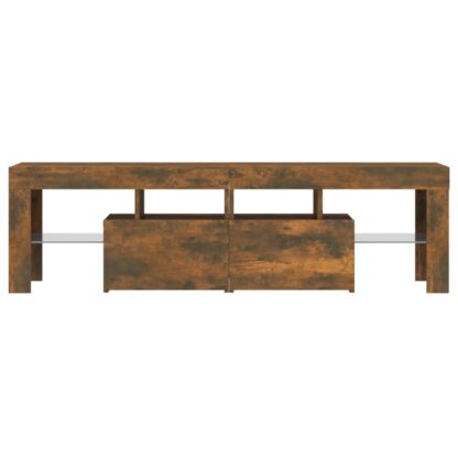 TV-Schrank mit LED-Leuchten Räuchereiche 140x36,5x40 cm - Image 8