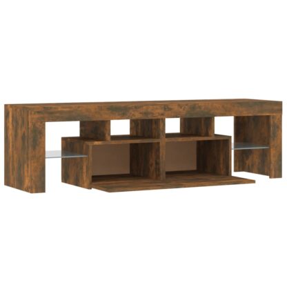 TV-Schrank mit LED-Leuchten Räuchereiche 140x36,5x40 cm - Image 10
