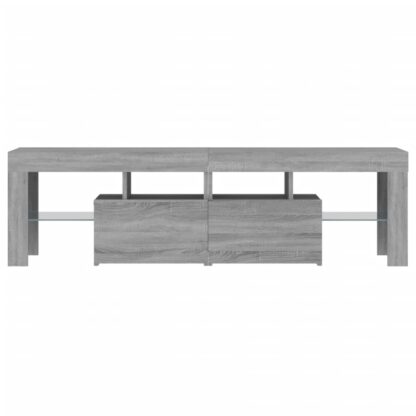 TV-Schrank mit LED-Leuchten Grau Sonoma 140x36,5x40 cm - Image 8