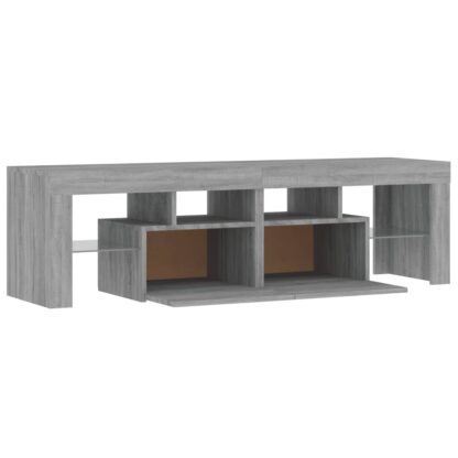 TV-Schrank mit LED-Leuchten Grau Sonoma 140x36,5x40 cm - Image 10