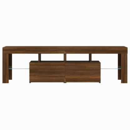 TV-Schrank mit LED-Leuchten Braun Eichen-Optik 140x36,5x40 cm - Image 8