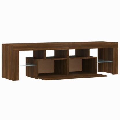 TV-Schrank mit LED-Leuchten Braun Eichen-Optik 140x36,5x40 cm - Image 10