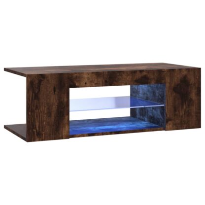 TV-Schrank mit LED-Leuchten Räuchereiche 90x39x30 cm - Image 2