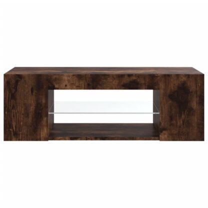 TV-Schrank mit LED-Leuchten Räuchereiche 90x39x30 cm - Image 8