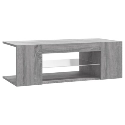 TV-Schrank mit LED-Leuchten Grau Sonoma 90x39x30 cm - Image 3