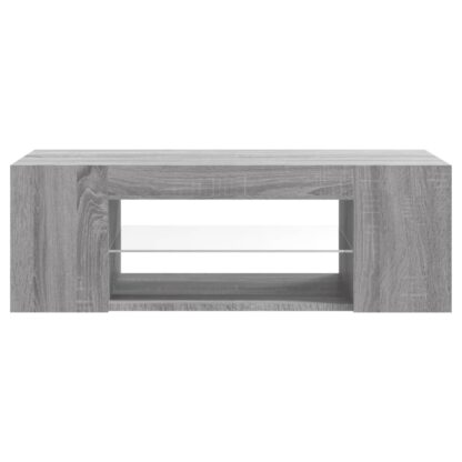 TV-Schrank mit LED-Leuchten Grau Sonoma 90x39x30 cm - Image 8