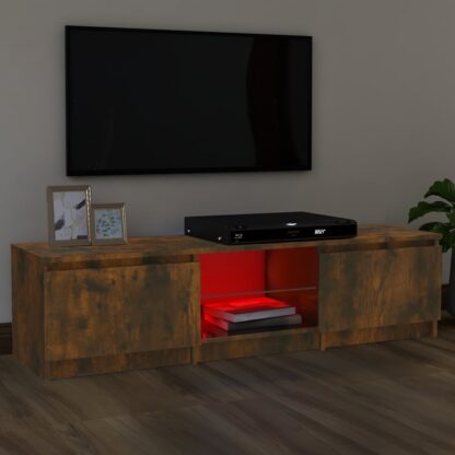 TV-Schrank mit LED-Leuchten Räuchereiche 140x40x35,5 cm - Image 3