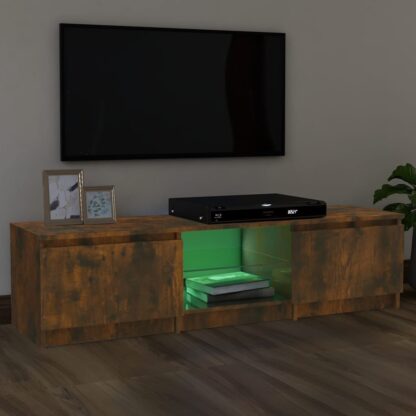 TV-Schrank mit LED-Leuchten Räuchereiche 140x40x35,5 cm - Image 4