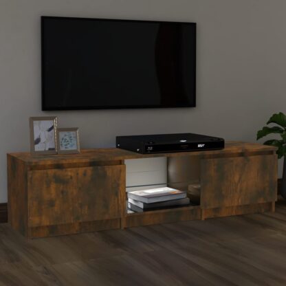 TV-Schrank mit LED-Leuchten Räuchereiche 140x40x35,5 cm - Image 5