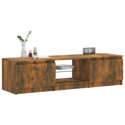 TV-Schrank mit LED-Leuchten Räuchereiche 140x40x35,5 cm - Image 6
