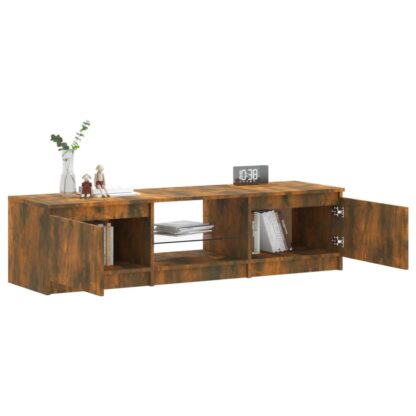 TV-Schrank mit LED-Leuchten Räuchereiche 140x40x35,5 cm - Image 7