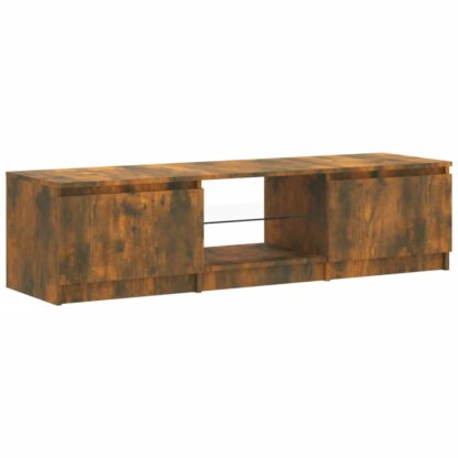 TV-Schrank mit LED-Leuchten Räuchereiche 140x40x35,5 cm - Image 8