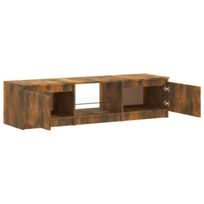 TV-Schrank mit LED-Leuchten Räuchereiche 140x40x35,5 cm - Image 9
