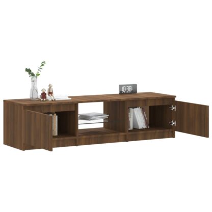 TV-Schrank mit LED-Leuchten Braun Eichen-Optik 140x40x35,5 cm - Image 7