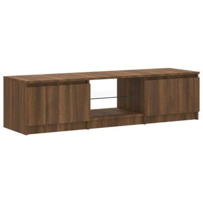 TV-Schrank mit LED-Leuchten Braun Eichen-Optik 140x40x35,5 cm - Image 8