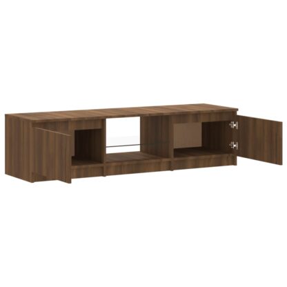 TV-Schrank mit LED-Leuchten Braun Eichen-Optik 140x40x35,5 cm - Image 9