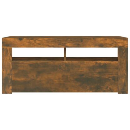 TV-Schrank mit LED-Leuchten Räuchereiche 90x35x40 cm - Image 7