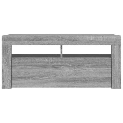 TV-Schrank mit LED-Leuchten Grau Sonoma 90x35x40 cm - Image 7
