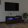 TV-Schrank mit LED-Leuchten Braun Eichen-Optik 90x35x40 cm