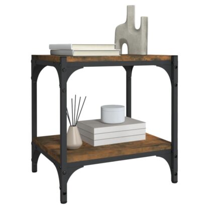 TV-Schrank Räuchereiche 40x33x41 cm Holzwerkstoff und Stahl - Image 4