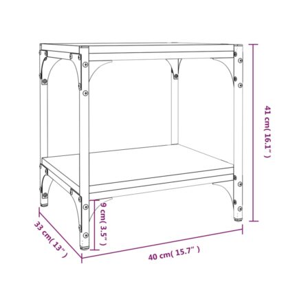 TV-Schrank Räuchereiche 40x33x41 cm Holzwerkstoff und Stahl - Image 9