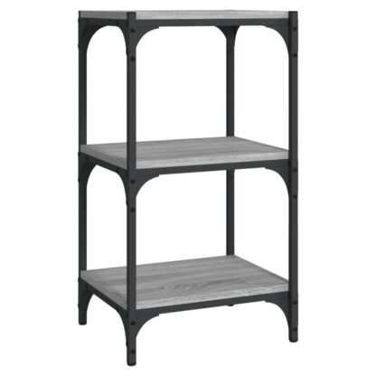 Bücherregal Grau Sonoma 40x33x70,5 cm Holzwerkstoff und Stahl - Image 2
