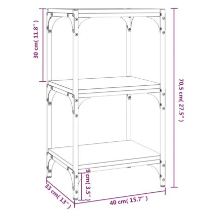Bücherregal Grau Sonoma 40x33x70,5 cm Holzwerkstoff und Stahl - Image 9