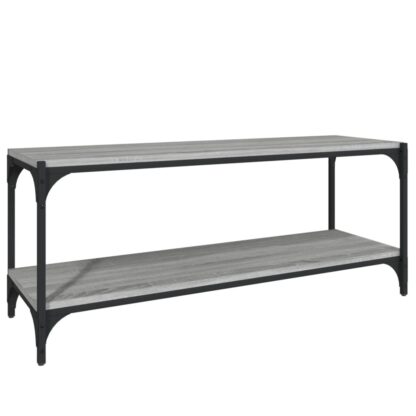TV-Schrank Grau Sonoma 100x33x41 cm Holzwerkstoff und Stahl - Image 2