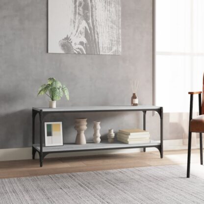 TV-Schrank Grau Sonoma 100x33x41 cm Holzwerkstoff und Stahl - Image 3