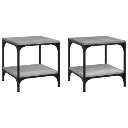 Beistelltische 2 Stk. Grau Sonoma 40x40x40 cm Holzwerkstoff - Image 2