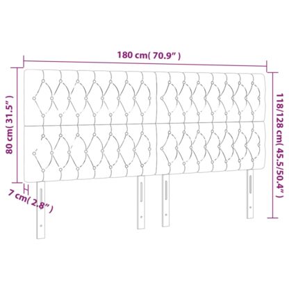 LED Kopfteil Hellgrau 180x7x118/128 cm Stoff - Image 6