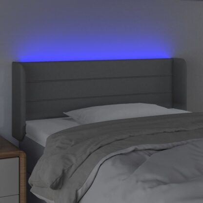 LED Kopfteil Hellgrau 83x16x78/88 cm Stoff - Image 4