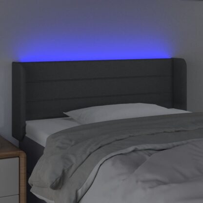 LED Kopfteil Dunkelgrau 83x16x78/88 cm Stoff - Image 4