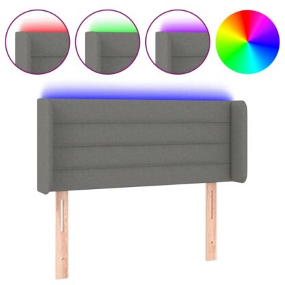 LED Kopfteil Dunkelgrau 93x16x78/88 cm Stoff - Image 2
