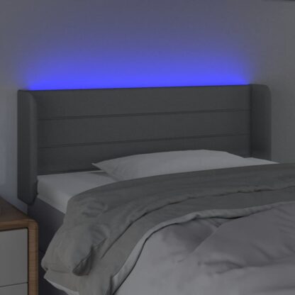 LED Kopfteil Hellgrau 103x16x78/88 cm Stoff - Image 4