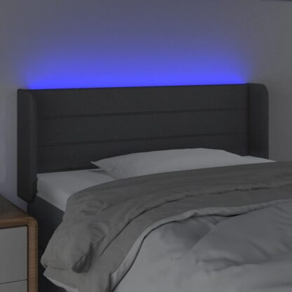 LED Kopfteil Dunkelgrau 103x16x78/88 cm Stoff - Image 4