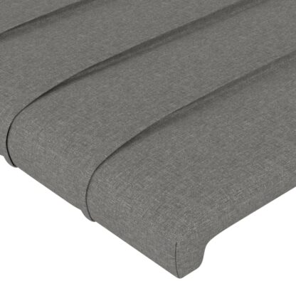 LED Kopfteil Dunkelgrau 103x16x78/88 cm Stoff - Image 5