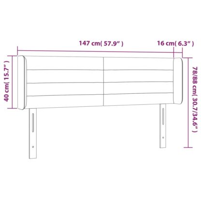 LED Kopfteil Hellgrau 147x16x78/88 cm Stoff - Image 6