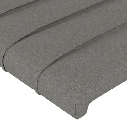 LED Kopfteil Dunkelgrau 147x16x78/88 cm Stoff - Image 5