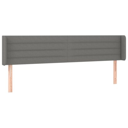 LED Kopfteil Dunkelgrau 163x16x78/88 cm Stoff - Image 3