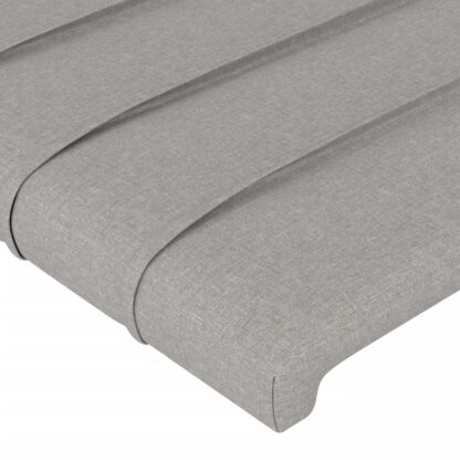 LED Kopfteil Hellgrau 183x16x78/88 cm Stoff - Image 5