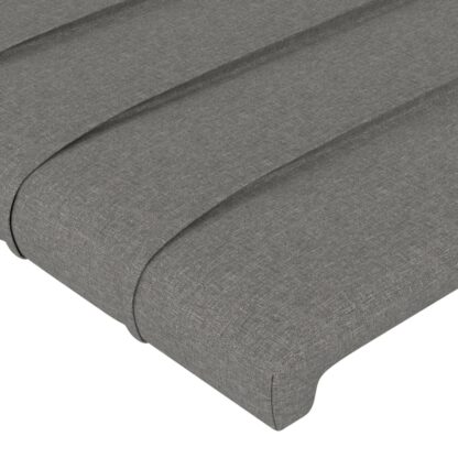LED Kopfteil Dunkelgrau 183x16x78/88 cm Stoff - Image 5