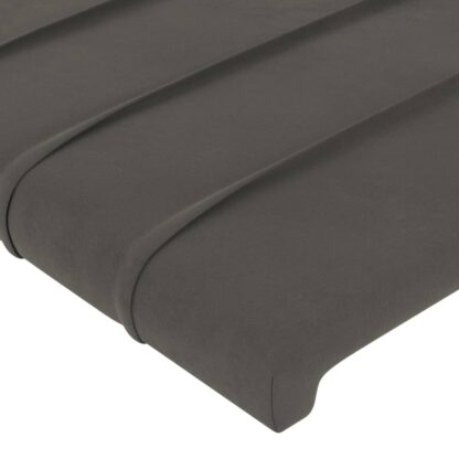 LED Kopfteil Dunkelgrau 83x16x78/88 cm Samt - Image 5
