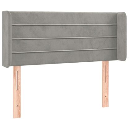 LED Kopfteil Hellgrau 93x16x78/88 cm Samt - Image 3