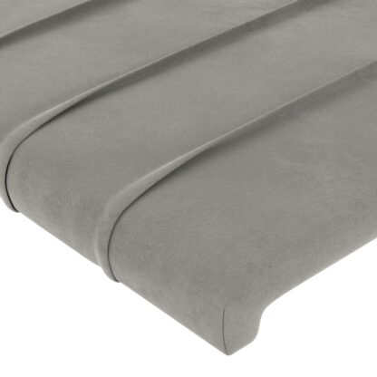 LED Kopfteil Hellgrau 93x16x78/88 cm Samt - Image 5
