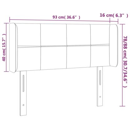 LED Kopfteil Hellgrau 93x16x78/88 cm Samt - Image 6
